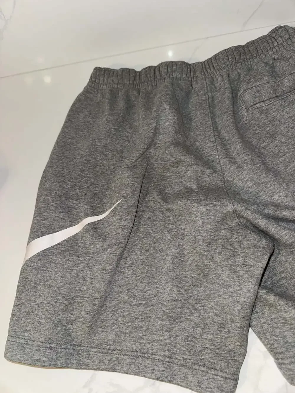 Nike Gray Fleece Athletic Shorts with White Swoosh Size Large
